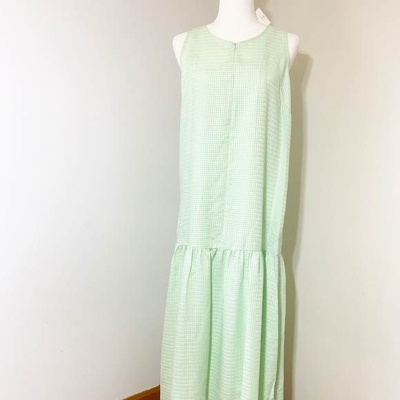 Norr Karla full length light green sleeveless drop waist dress - Picture 3 of 12